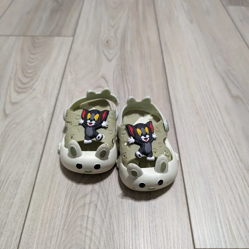 Cute TOM Slingback Clog Slip-on Shoes for Boys & Girls Size 12M-2Y Green/Pink